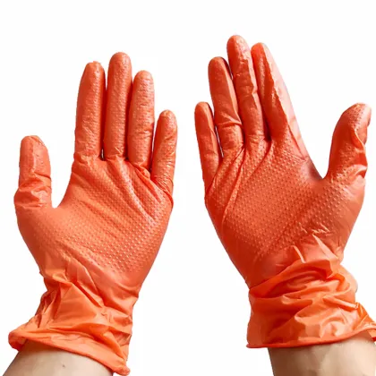 Nitrile Gloves Black Garage Mechanic Diamond Nitrile Gloves