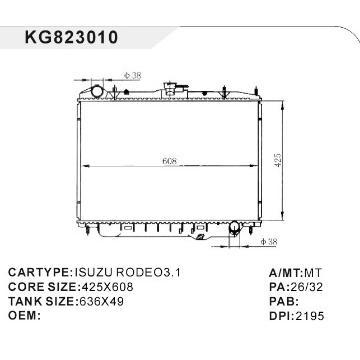 auto radiator car:ISUZU RODEO3.1