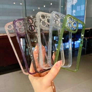 Acrylic Protective Case for Apple iPhone 13 Pro Max: Ice Crystal Sparkling Pink Film Phone Case