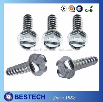 DIN JIS Standard Hex Washer Head Slotted Type T Thread Cutting Zinc Plated Machine Screw