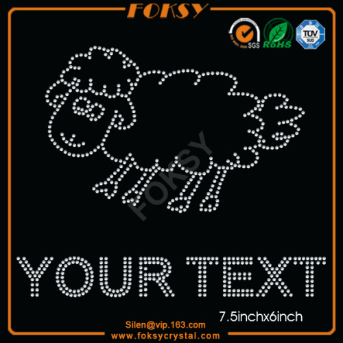 Cartoon Sheep Animal rhinestone Your Text motifs