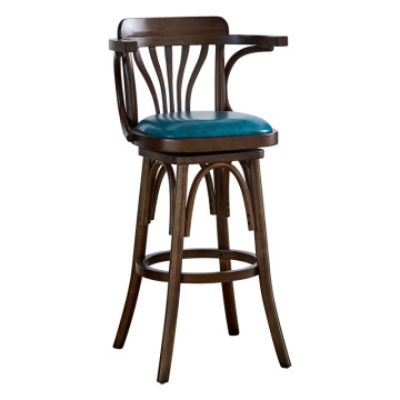 Vintage Walnut Rotary Bar Chair