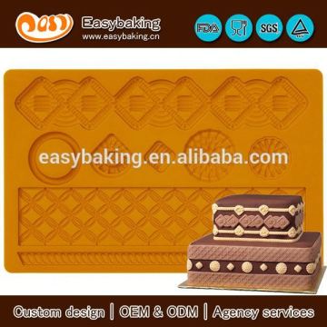 Wholesale custom 3D macrame Gum Paste and fondant mold for cake decorating