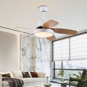 Silent DC Motor Wooden Blades Ceiling Fan with Light and Remote Control