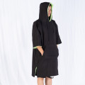 Black green one piece beach swimming surf robe