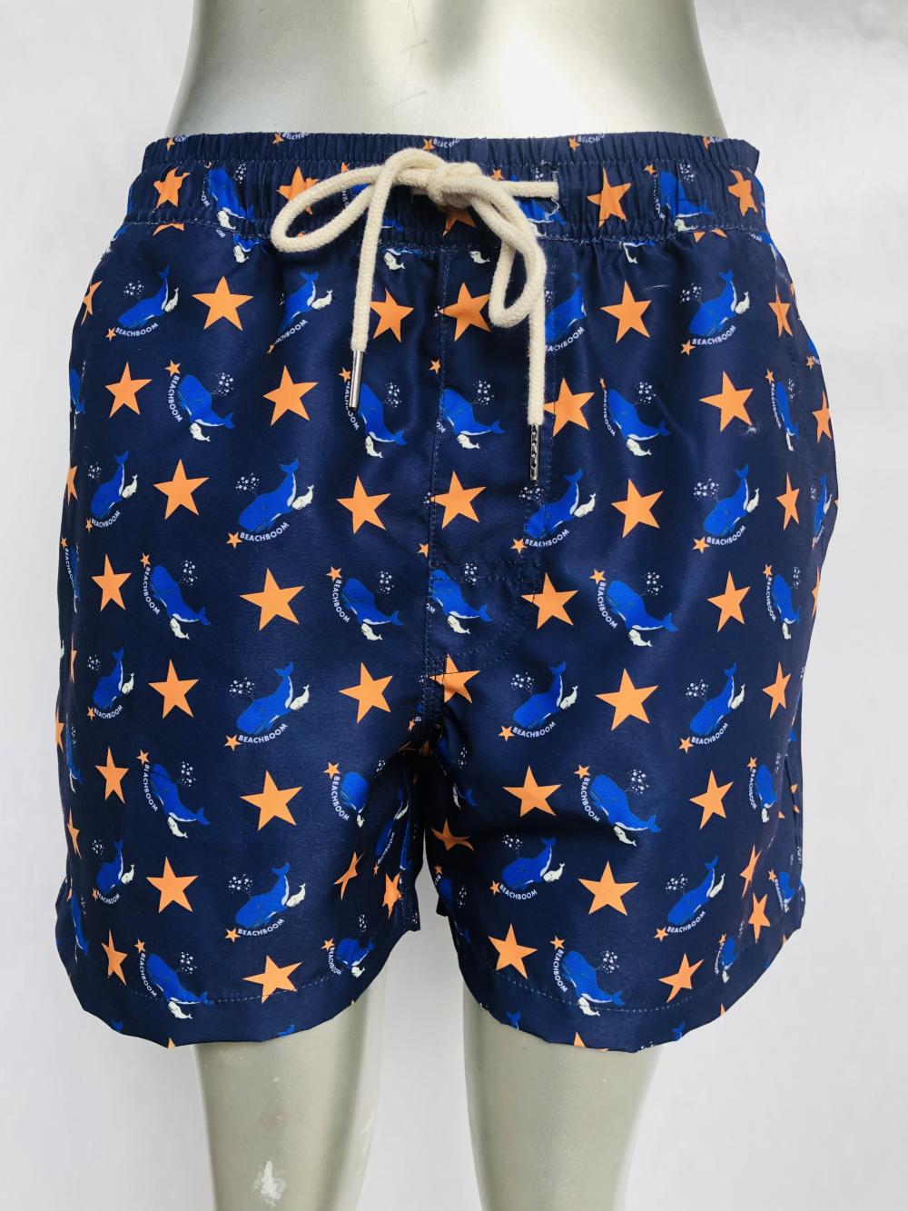 Whale Star Print Men's Beach Shorts