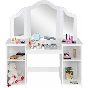 Makeup Dressing Table with 4 Large Storage Shelves