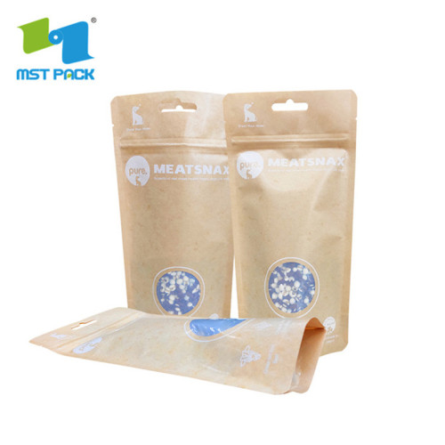 Dry Fruit Storage Packaging Zipper Pouch Flat Biodegradable