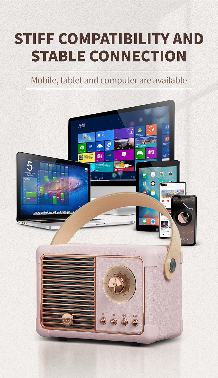 Hm11 Plus Bluetooth Retro Speaker 12 Png