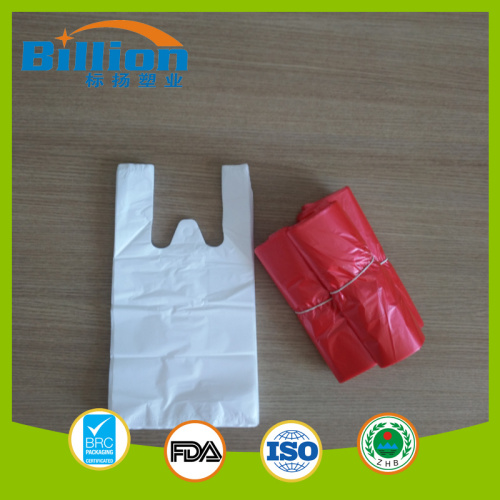 7" X 14" White Plastic T Shirt Bags Without Printing