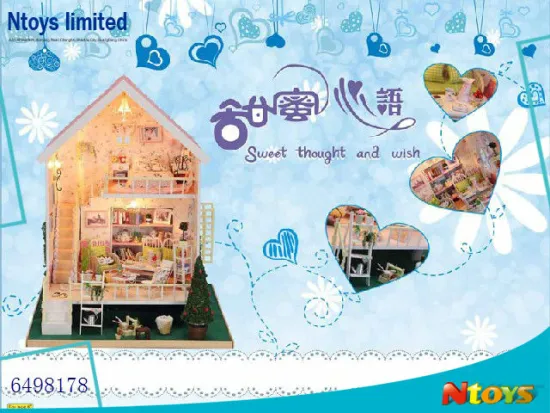 6498178 NOBLE MINI HOUSE DIY WOODEN CRAFT DECORATION W/LIGHT W/O 2*AA BATTERIES