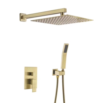 Golden Shower Faucet: High-Quality Concealed Mounted Waterfall Brass Rain Shower System