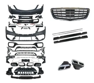 Car Body Kit for Mercedes-Benz S-Class W222 2018-2020 S63 - Front & Rear Bumper with Grille, Headlights, Taillights