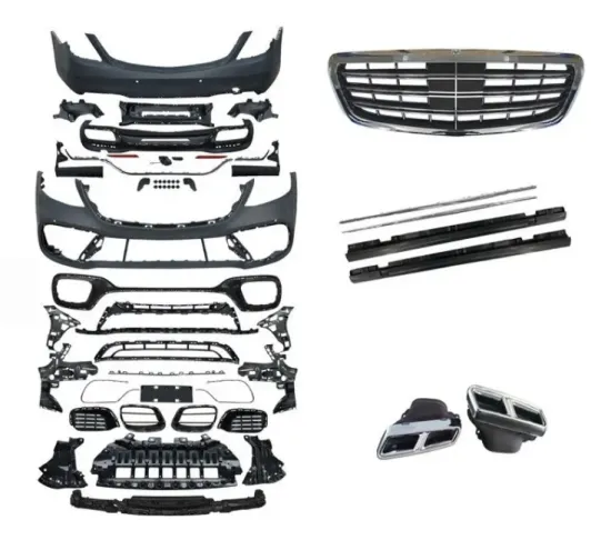 Car Body Kit for Mercedes-Benz S-Class W222 2018-2020 S63 - Front & Rear Bumper with Grille, Headlights, Taillights