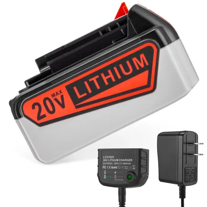 7.0Ah 20V Lithium Battery & Rapid Charger for Black+Decker 20V Cordless Tools