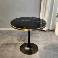 Designer Creative Black Marble Tavolte Gold Edge