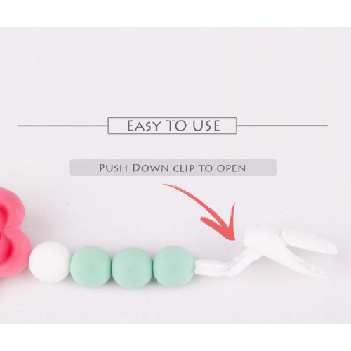 Perle di rosa gratuite BPA silicone clip del ciuccio