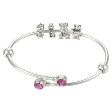 Silver Bracelets for Charms/Solid Silver Bangle/Charm bracelets