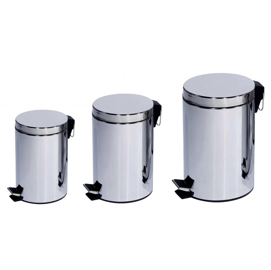 Stainless steel pedal type trash can
