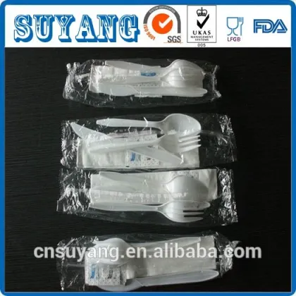 Wholesale 2in1 disopsable plastic forks with napkin