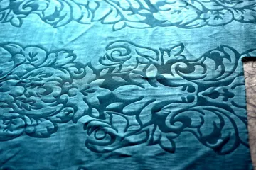Polyester flower emboss fabric