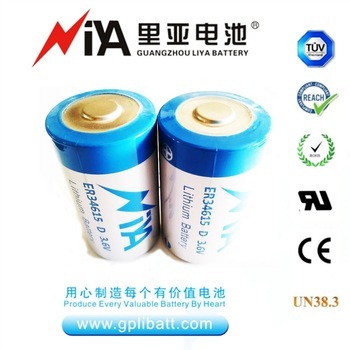 3.6V D size lithium thionyl chloride battery