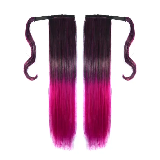 Wholesale Ombre Color 22 Inch Chorliss For Women Silky Long Straight Wrap Around Strappy Ponytail Hair Synthetic Hair Ponytails