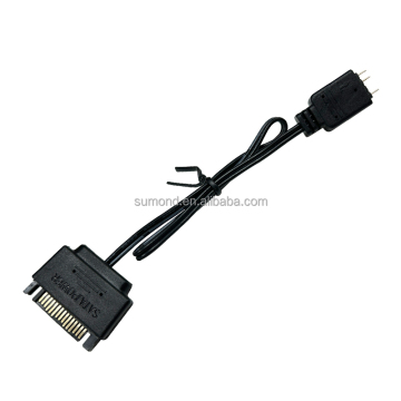 SATA Power Cable Extension for Computer Cooling Fan and RGB Adapter