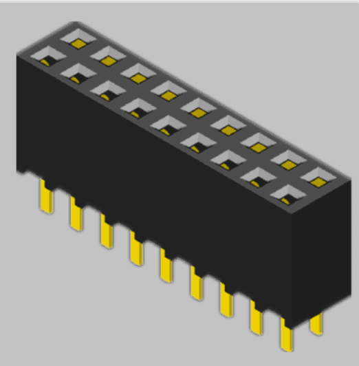 2,54 mm kvinnlig socket Dual Row Rak trippelkontakt