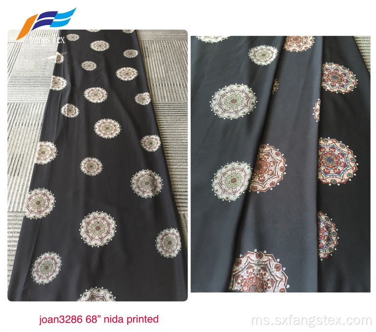 Percetakan Bunga Custom 100% Ployester Abaya Nida Fabric