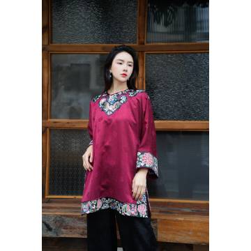 Топ Xiangyunsha с вышивкой Shisanchai Tang Dynasty Chant