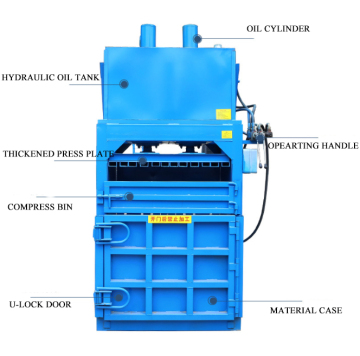 Vertical Hydraulic Baler Press Machine for 200kg Hemp and Aluminium Cans