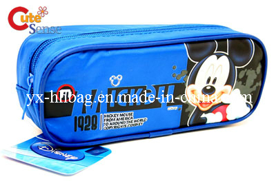 Blue Polyester Cartoon Pencil Bag with Zipper Closure (YX-PB-201403)