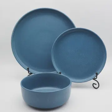 Blue stoneware dinnerware,stoneware colorful dinnerware sets,restaurant stoneware tableware