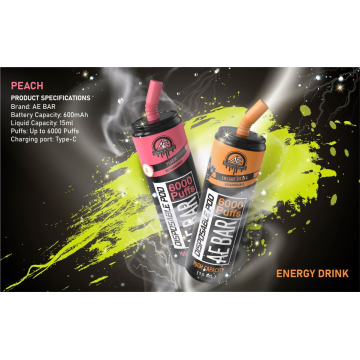 डिस्पोजेबल वेप डिवाइस AE बार 6000puff