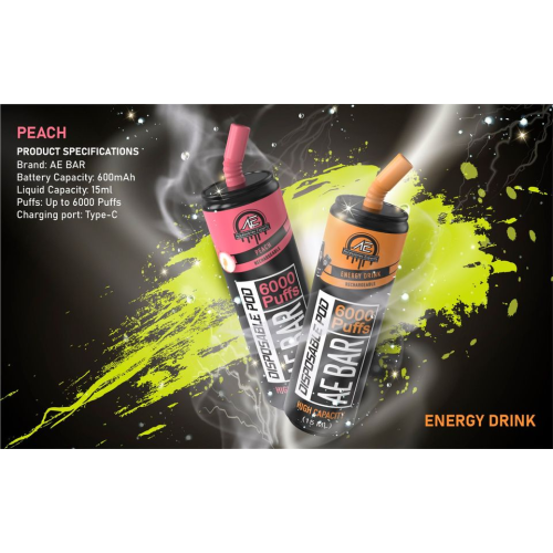 อุปกรณ์ Vape แบบใช้แล้วทิ้ง AE Bar 6000puffs