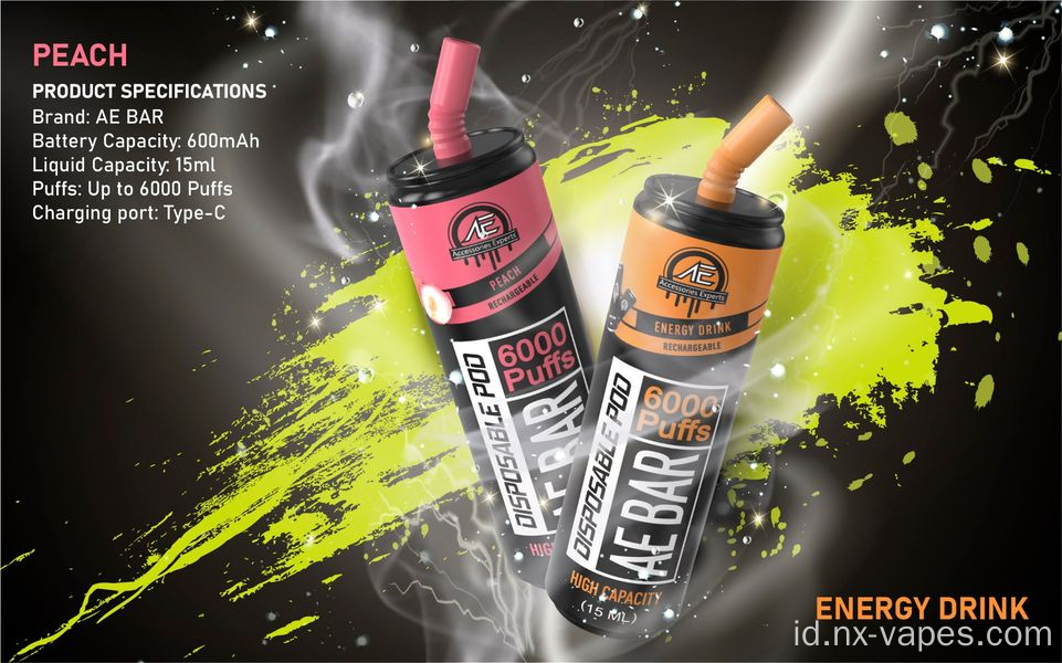Perangkat vape sekali pakai AE bar 6000puffs