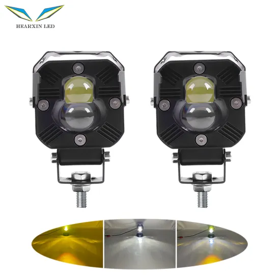 3 Inch Motorcycle Spotlight - White/Yellow Fog Light 30W for Car, Motorbike, ATV, SUV, RV