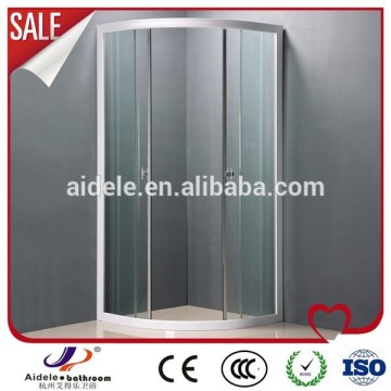 Prefabricated white framed shower enclosure