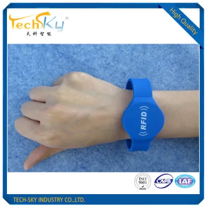 Adjustable Waterproof Button silicone rfid wristbands access control watch tag