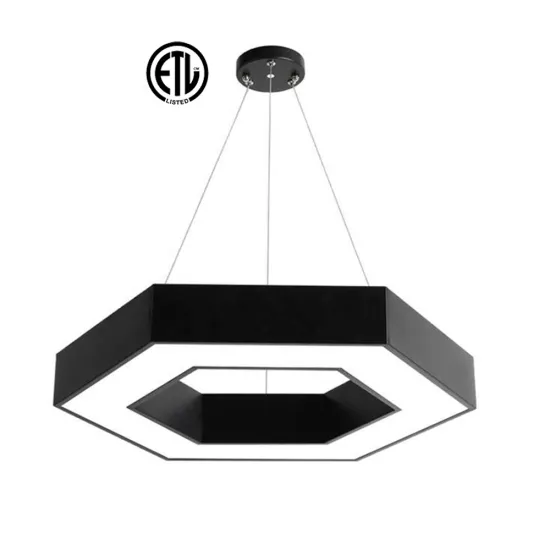 ETL Hexagonal LED Light AC100V-240V 36W CCT Adjustable Commercial 4000K LED Pendant Light for Gym and Mall