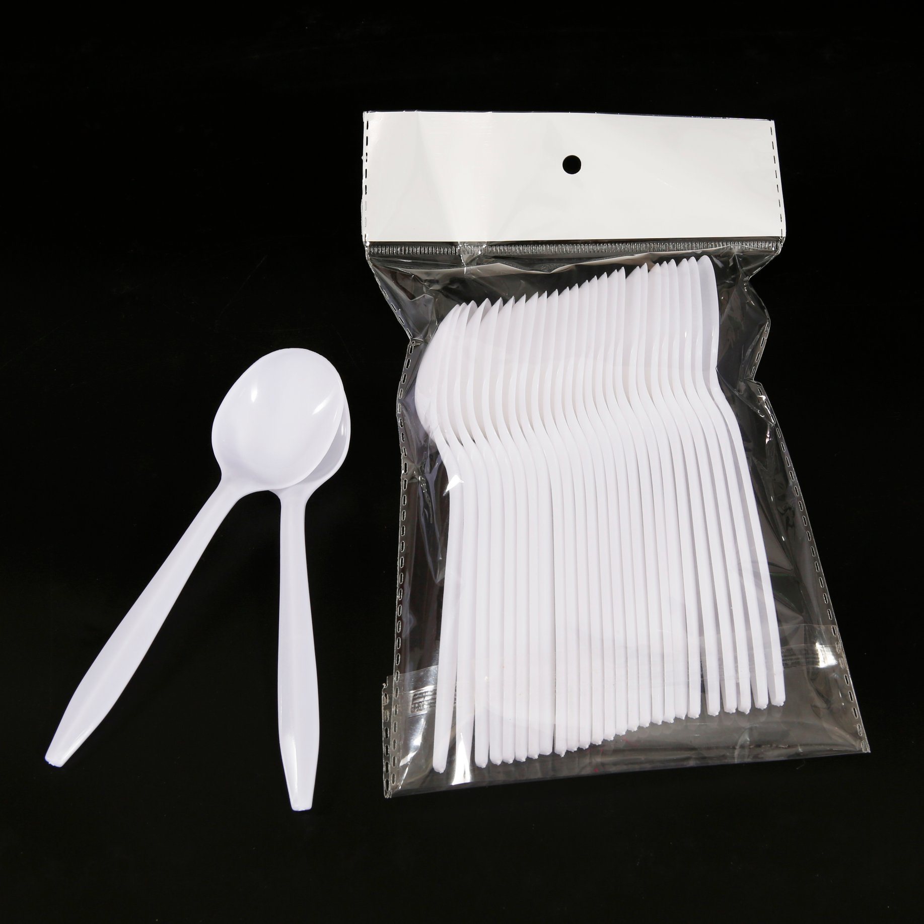 White Color Disposable Plastic PS Knife Spoon Fork