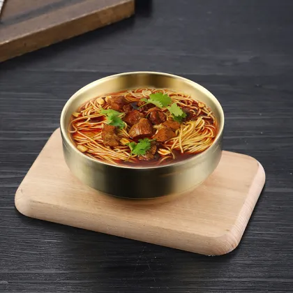 Korean Double Layer Cold Noodle Bowl - 304 Food Grade Stainless Steel Household Anti-Scalding Bowl