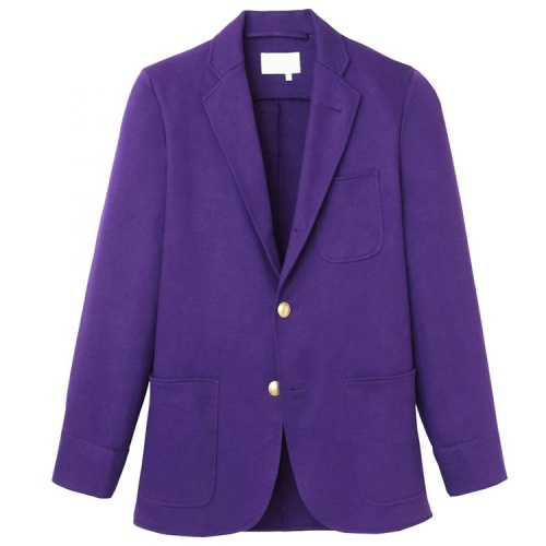 Purple Cotton Knit Slim Casual Sports Jacket