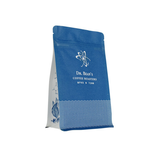 Natural Plastic Mylar Block Bottom Coffee Bags With Valve