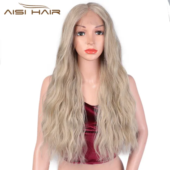 Aisi Hair Top Quality Long Wavy Blonde Wig Synthetic Lace Frontal Wig Body Wave Front Lace Hair Wigs For Black White Women