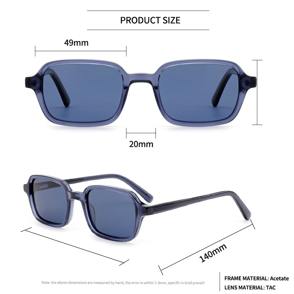 Vintage Square blue Acetate Sunglasses