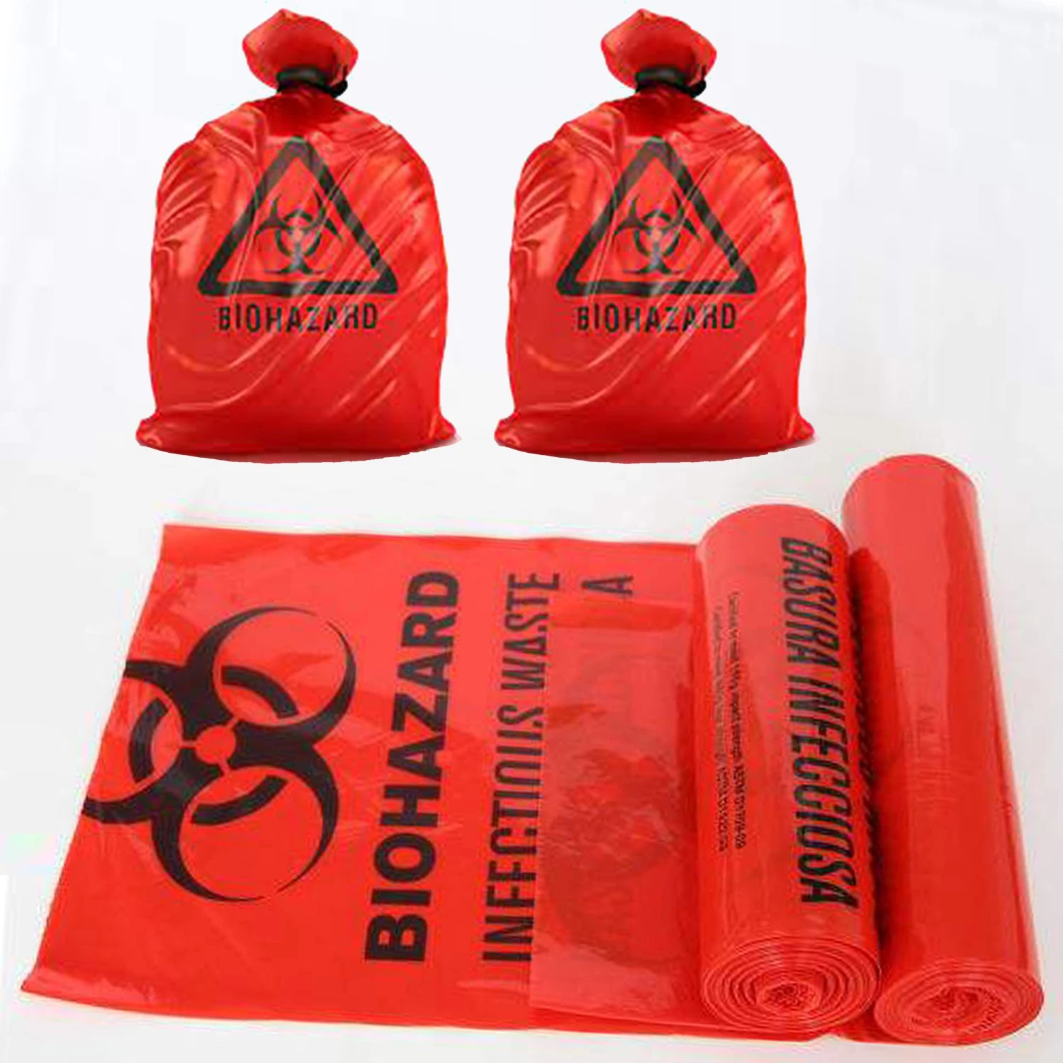 Bolsa de biohazard de desechos médicos personalizados de alta calidad