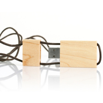 Beautiful Wood USB Flash Drive Necklace Style