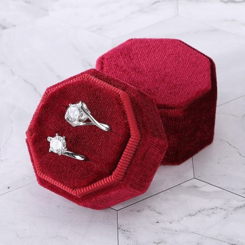 Best-Selling Engagement Pink Double Ring Octagon Box